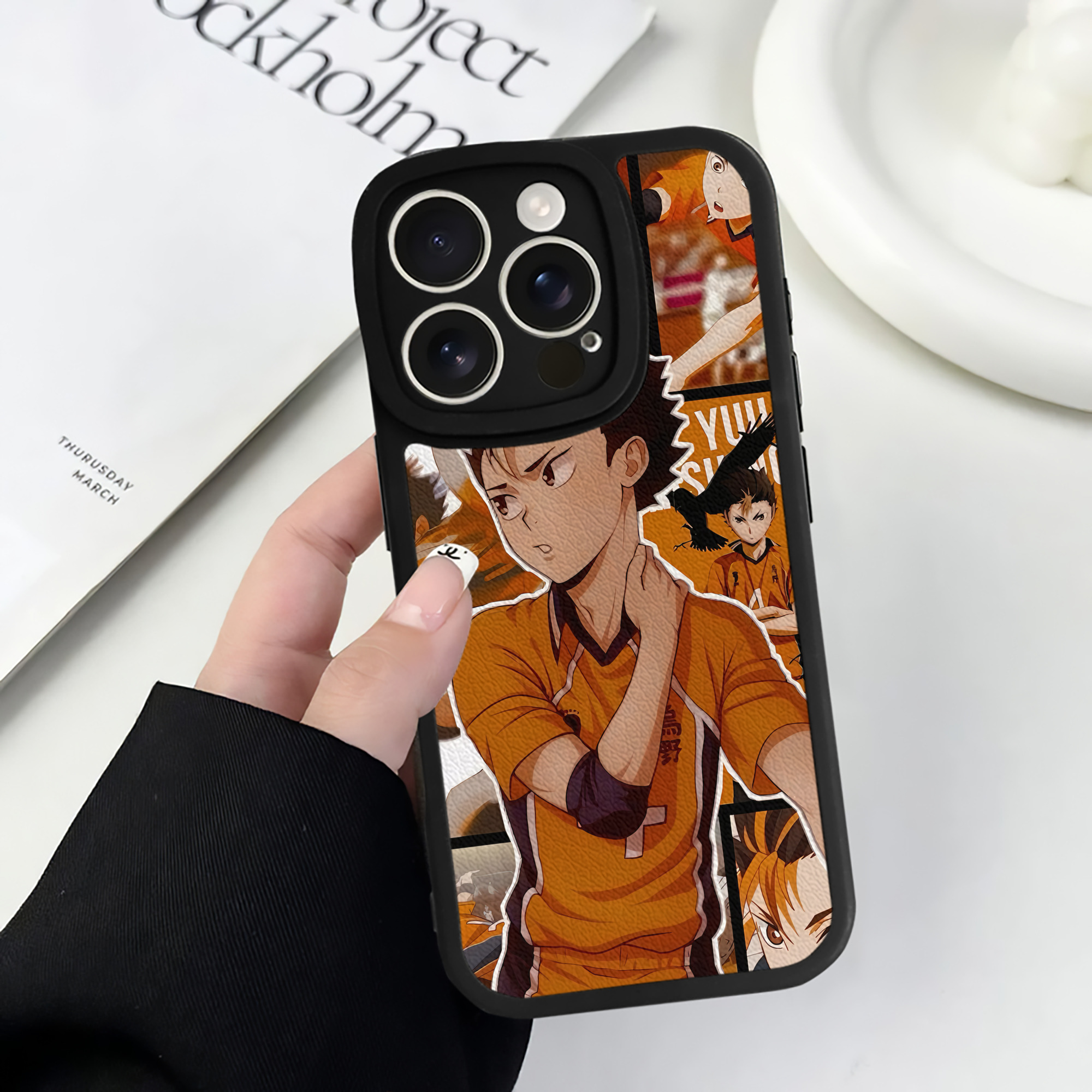 （画像用） ハイキュー!! Haikyu!! 【iPhone 16シリーズ対応】シリコンスマホケース（レザー調） 材質：シリコン